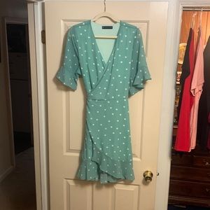 Polka dot Mid-length wrap dress